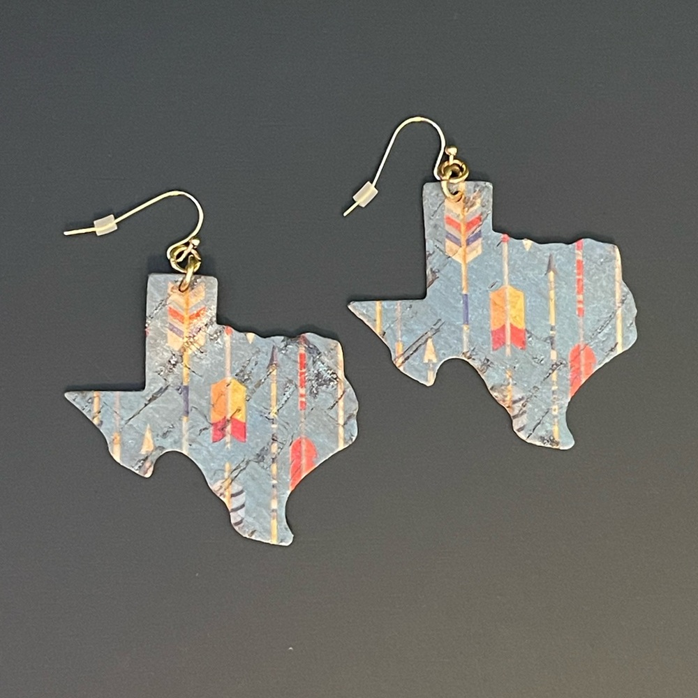 Texas Shaped Cork Earrings